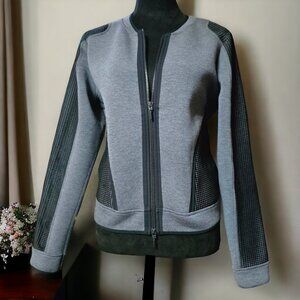 ELIE TAHARI ( S ) SPORT Two Tone Zip Scuba Mesh Pockets/Trim